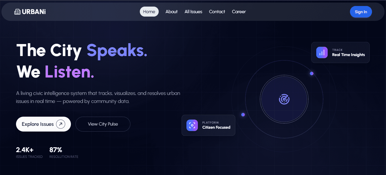 URBANi - Full Stack Platform for Managing Public Infrastructure Issues